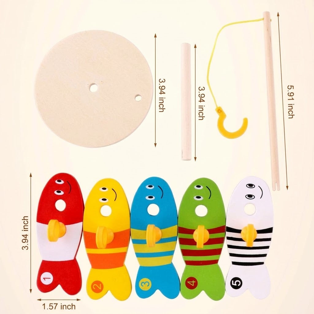 Creative Wooden Fishing Toy For Early Learning